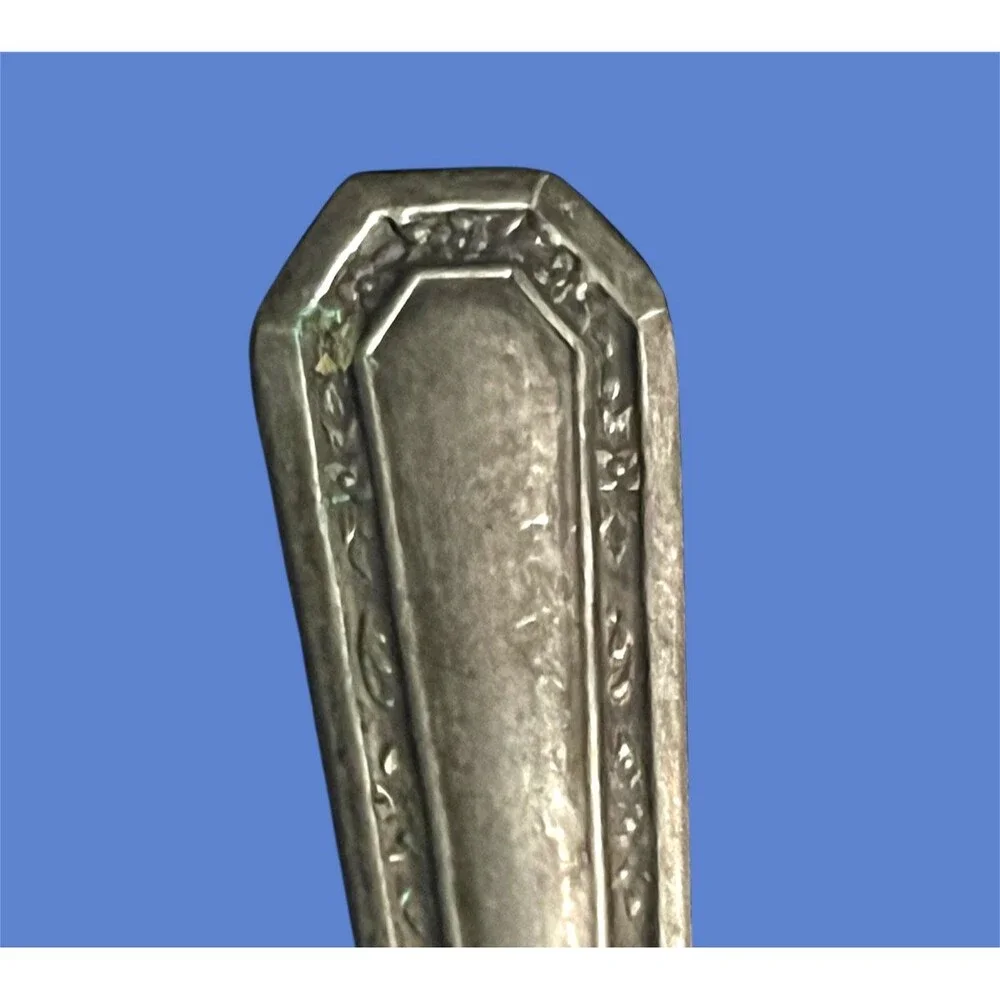 Antique Master Butter Knife Silver Plate Geometric Floral Art Deco VTG 1915‎ 30s